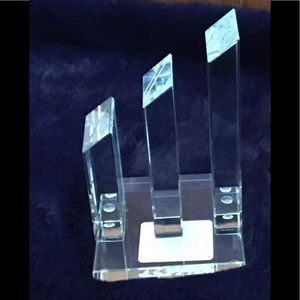 NWT Glass Modern Prism Column Bookend